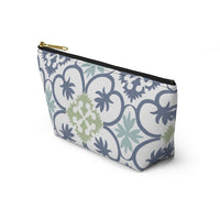Portugal Tile Accessory Pouch w T-bottom in Blue